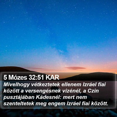5 Mózes 32:51 KAR Bible Verse Image