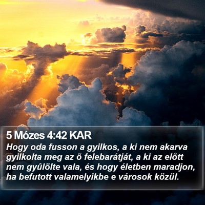 5 Mózes 4:42 KAR Bible Verse Image