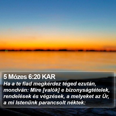 5 Mózes 6:20 KAR Bible Verse Image