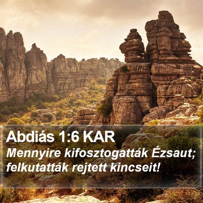 Abdiás 1:6 KAR Bible Verse Image