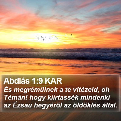 Abdiás 1:9 KAR Bible Verse Image