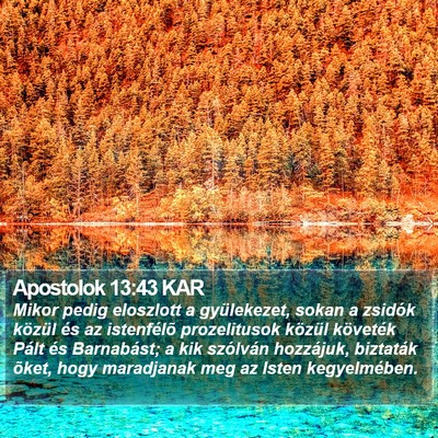 Apostolok 13:43 KAR Bible Verse Image