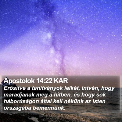 Apostolok 14:22 KAR Bible Verse Image