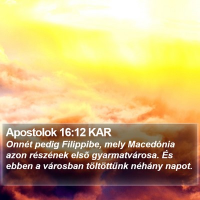 Apostolok 16:12 KAR Bible Verse Image