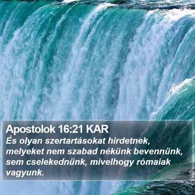 Apostolok 16:21 KAR Bible Verse Image