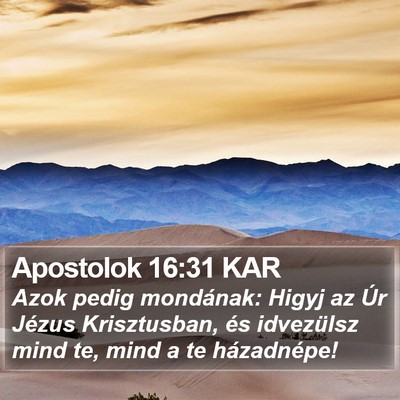Apostolok 16:31 KAR Bible Verse Image