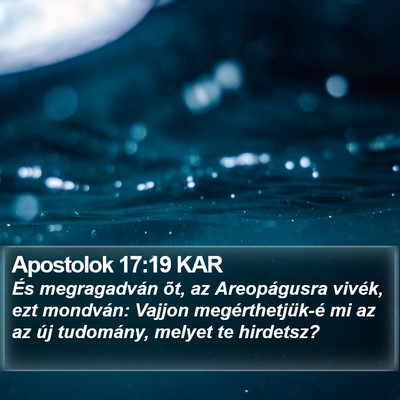 Apostolok 17:19 KAR Bible Verse Image
