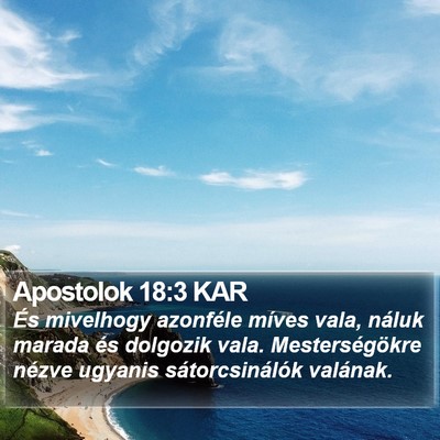 Apostolok 18:3 KAR Bible Verse Image