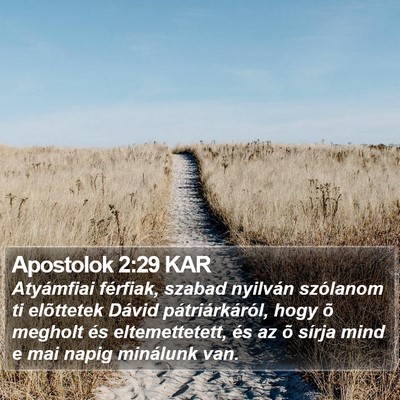 Apostolok 2:29 KAR Bible Verse Image