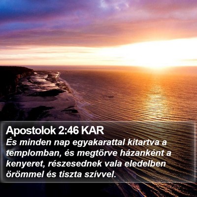 Apostolok 2:46 KAR Bible Verse Image