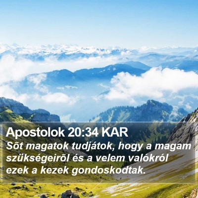Apostolok 20:34 KAR Bible Verse Image