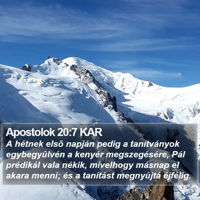 Apostolok 20:7 KAR Bible Verse Image