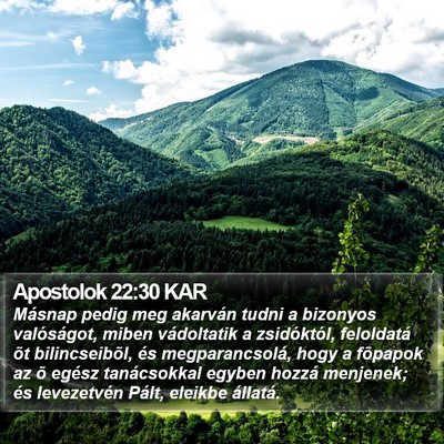 Apostolok 22:30 KAR Bible Verse Image