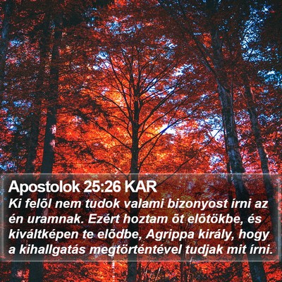Apostolok 25:26 KAR Bible Verse Image