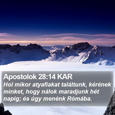 Apostolok 28:14 KAR Bible Verse Image