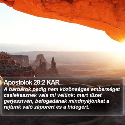 Apostolok 28:2 KAR Bible Verse Image