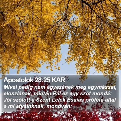 Apostolok 28:25 KAR Bible Verse Image