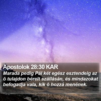 Apostolok 28:30 KAR Bible Verse Image