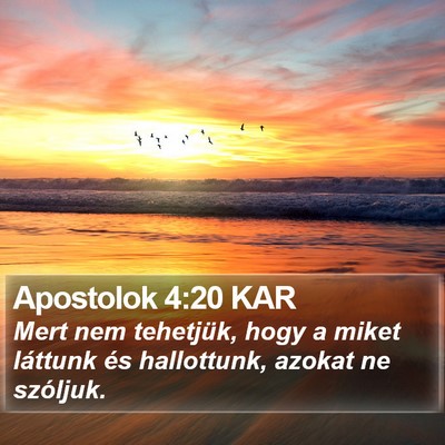 Apostolok 4:20 KAR Bible Verse Image