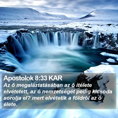 Apostolok 8:33 KAR Bible Verse Image