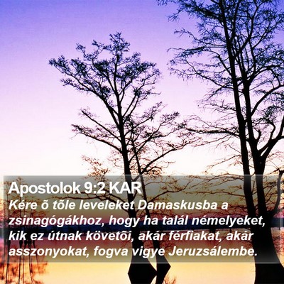 Apostolok 9:2 KAR Bible Verse Image