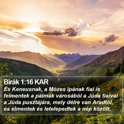Bírák 1:16 KAR Bible Verse Image