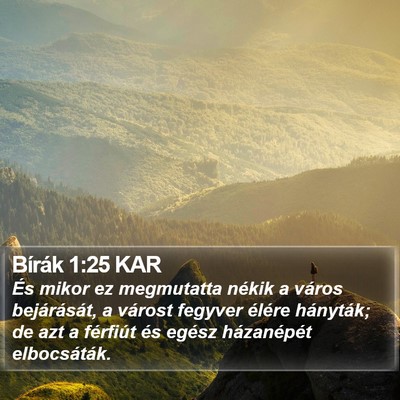 Bírák 1:25 KAR Bible Verse Image