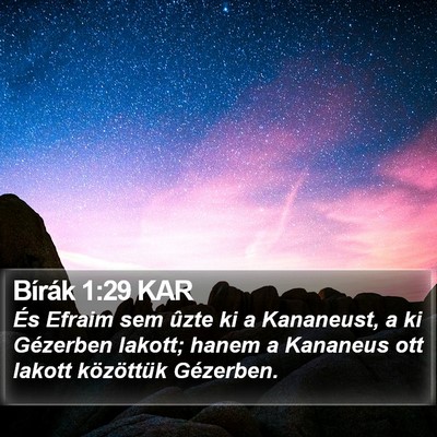Bírák 1:29 KAR Bible Verse Image