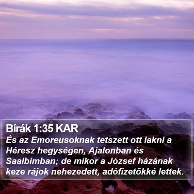 Bírák 1:35 KAR Bible Verse Image