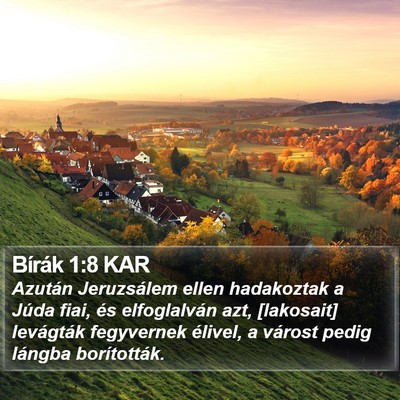 Bírák 1:8 KAR Bible Verse Image