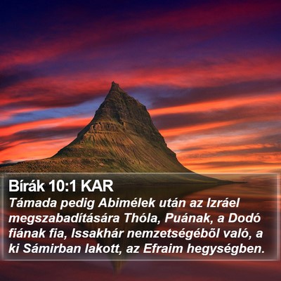 Bírák 10:1 KAR Bible Verse Image