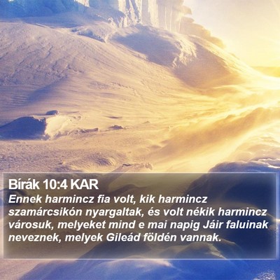 Bírák 10:4 KAR Bible Verse Image