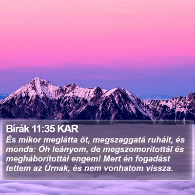 Bírák 11:35 KAR Bible Verse Image