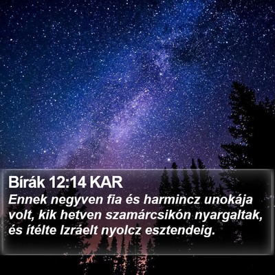 Bírák 12:14 KAR Bible Verse Image