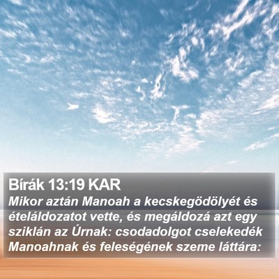 Bírák 13:19 KAR Bible Verse Image