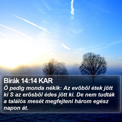 Bírák 14:14 KAR Bible Verse Image