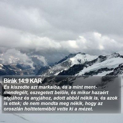 Bírák 14:9 KAR Bible Verse Image