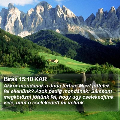 Bírák 15:10 KAR Bible Verse Image