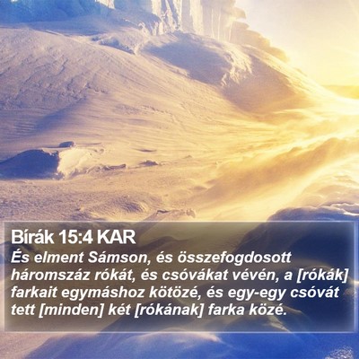 Bírák 15:4 KAR Bible Verse Image