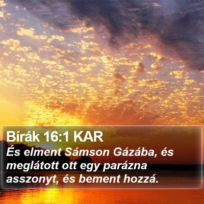 Bírák 16:1 KAR Bible Verse Image