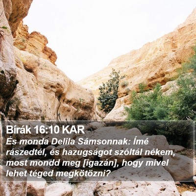 Bírák 16:10 KAR Bible Verse Image