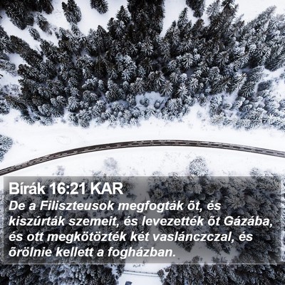 Bírák 16:21 KAR Bible Verse Image