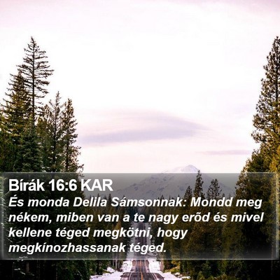 Bírák 16:6 KAR Bible Verse Image