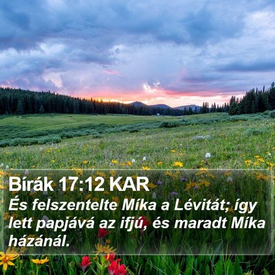 Bírák 17:12 KAR Bible Verse Image