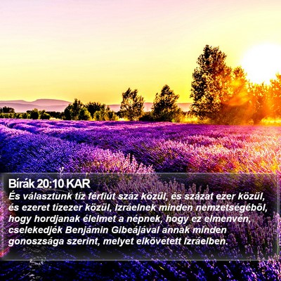 Bírák 20:10 KAR Bible Verse Image