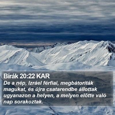 Bírák 20:22 KAR Bible Verse Image