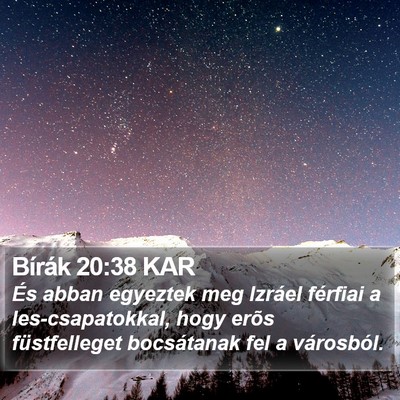 Bírák 20:38 KAR Bible Verse Image