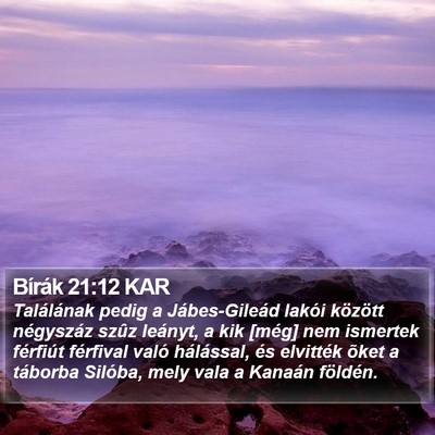 Bírák 21:12 KAR Bible Verse Image