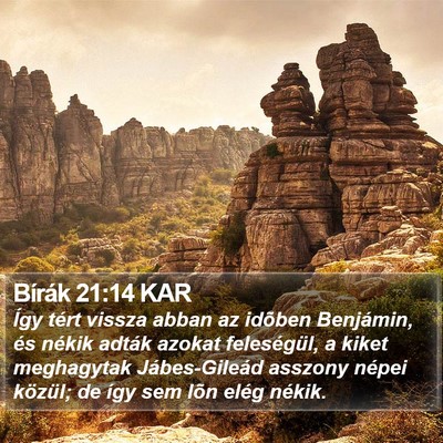 Bírák 21:14 KAR Bible Verse Image