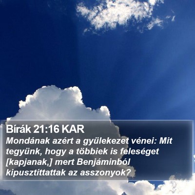 Bírák 21:16 KAR Bible Verse Image